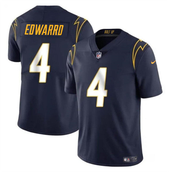 Gus Edwards Los Angeles Chargers navy jersey
