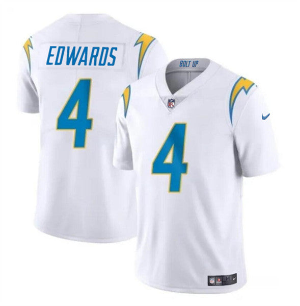 Gus Edwards Los Angeles Chargers white jersey