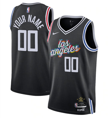 Custom Los Angeles Clippers black City Edition jersey