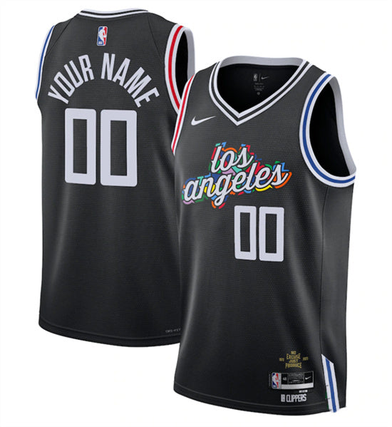 Custom Los Angeles Clippers black City Edition jersey