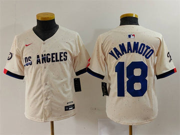 Yoshinobu Yamamoto Los Angeles Dodgers cream jersey