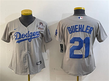 Walker Buehler Los Angeles Dodgers gray jersey