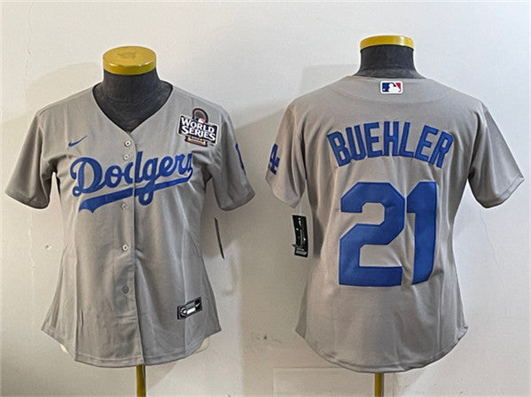 Walker Buehler Los Angeles Dodgers gray jersey