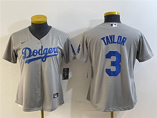 Chris Taylor Los Angeles Dodgers gray jersey