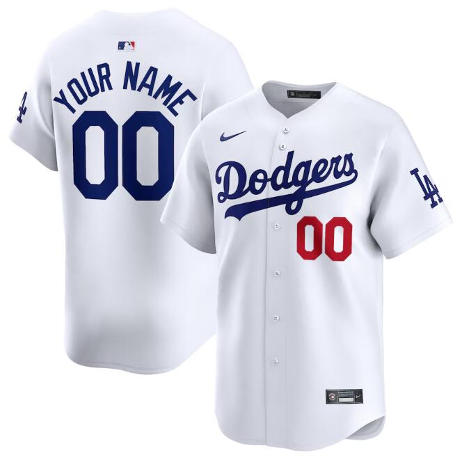 Custom Los Angeles Dodgers white Home jersey