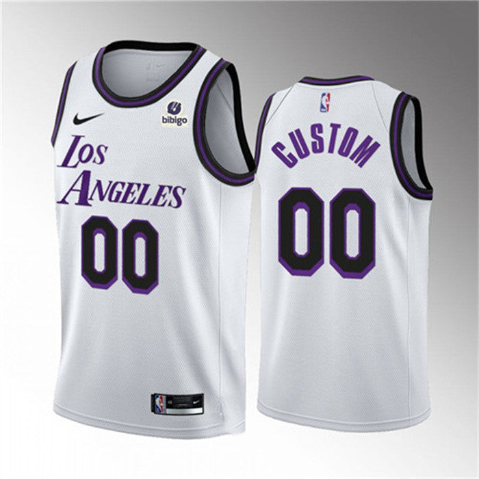 Custom Los Angeles Lakers white City Edition jersey