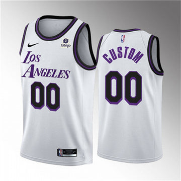 Custom Los Angeles Lakers white City Edition jersey