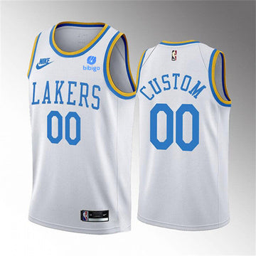 Custom Los Angeles Lakers white Classic jersey