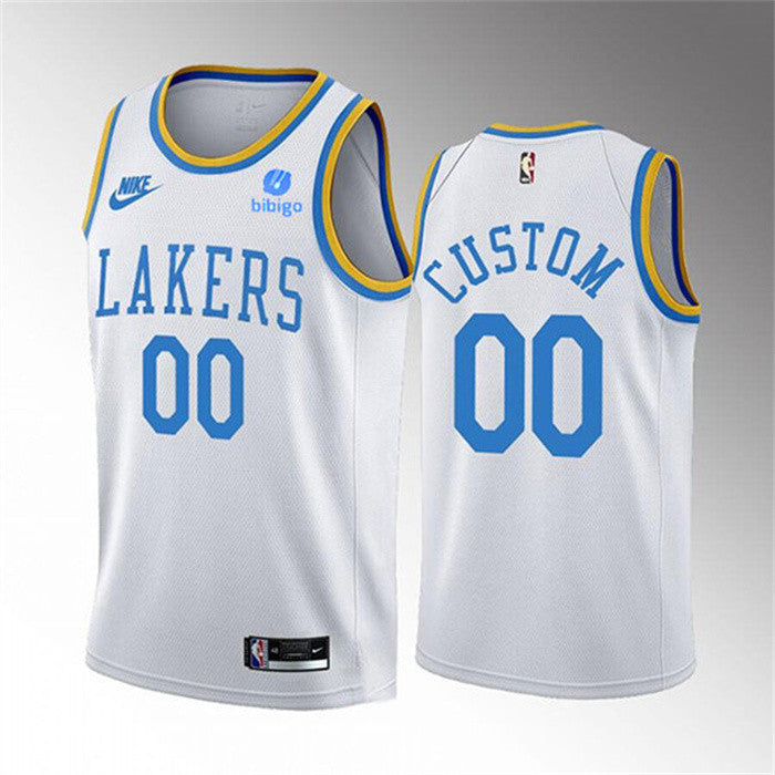 Custom Los Angeles Lakers white Classic jersey