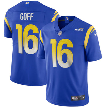 Jared Goff Los Angeles Rams royal jersey