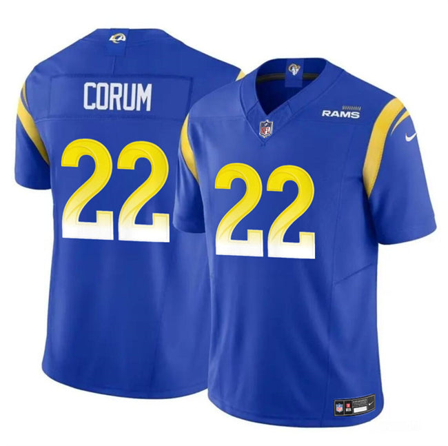 Blake Corum Los Angeles Rams blue FUSE jersey