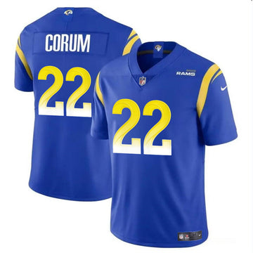 Blake Corum Los Angeles Rams blue jersey