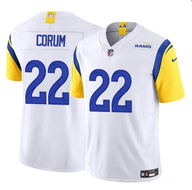 Blake Corum Los Angeles Rams white FUSE jersey