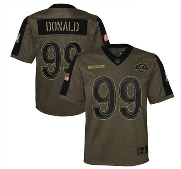 Aaron Donald Los Angeles Rams olive Salute To Service jersey