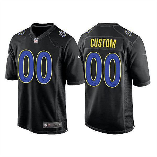 Custom Los Angeles Rams black Game jersey