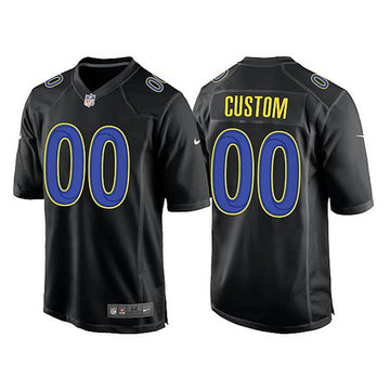 Custom Los Angeles Rams black Game jersey