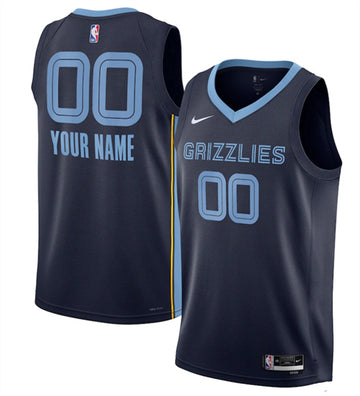 Custom Memphis Grizzlies navy jersey