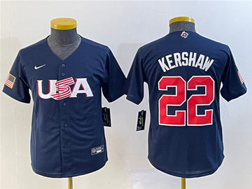 Clayton Kershaw Mexico Baseball navy Classic jersey