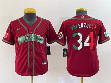 Fernando Valenzuela Mexico Baseball red Classic jersey