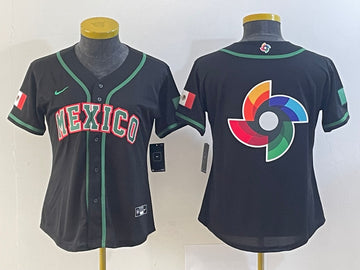 Custom Mexico Baseball black Classic jersey