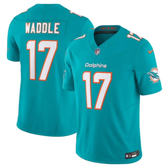 Jaylen Waddle Miami Dolphins aqua FUSE jersey