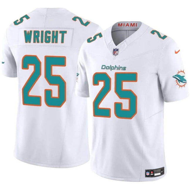 Jaylen Wright Miami Dolphins white FUSE jersey