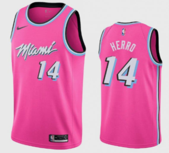 Custom Miami Heat pink jersey