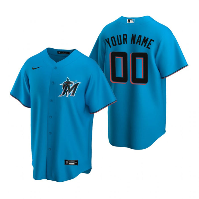 Custom Miami Marlins blue jersey