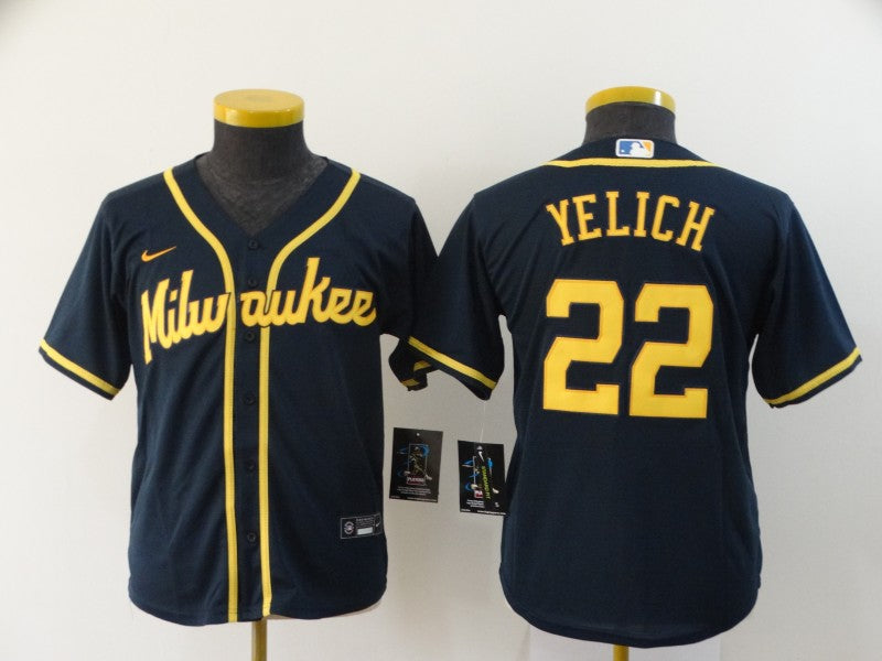 Christian Yelich Milwaukee Brewers black jersey