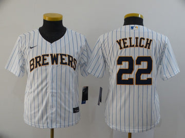 Christian Yelich Milwaukee Brewers white jersey