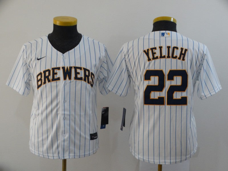 Christian Yelich Milwaukee Brewers white jersey