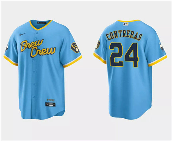 William Contreras Milwaukee Brewers blue City Connect jersey