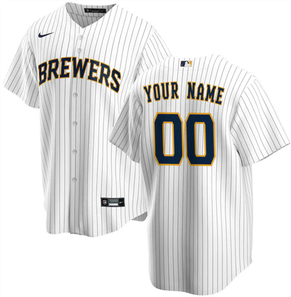 Custom Milwaukee Brewers white jersey
