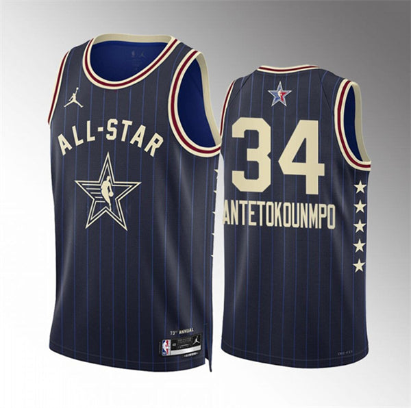 Giannis Antetokounmpo Milwaukee Bucks navy All-Star jersey