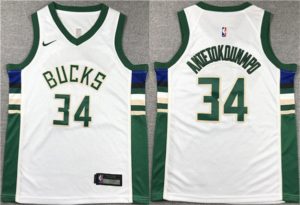Giannis Antetokounmpo Milwaukee Bucks white jersey
