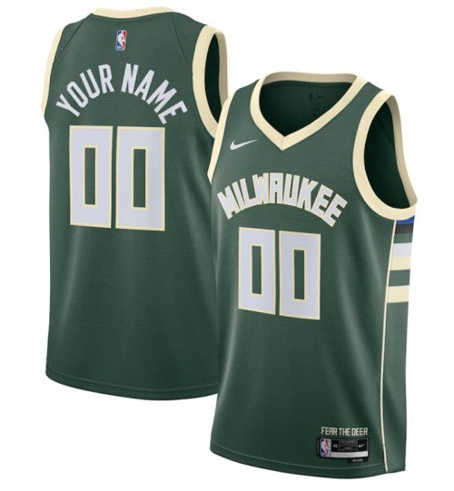Custom Milwaukee Bucks green jersey
