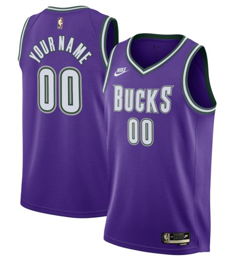 Custom Milwaukee Bucks purple Classic jersey