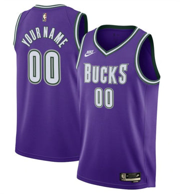 Custom Milwaukee Bucks purple Classic jersey