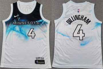 Rob Dillingham Minnesota Timberwolves white City Edition jersey