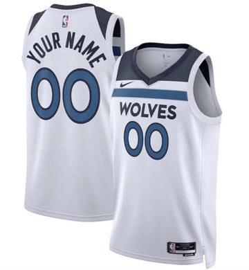 Custom Minnesota Timberwolves white jersey