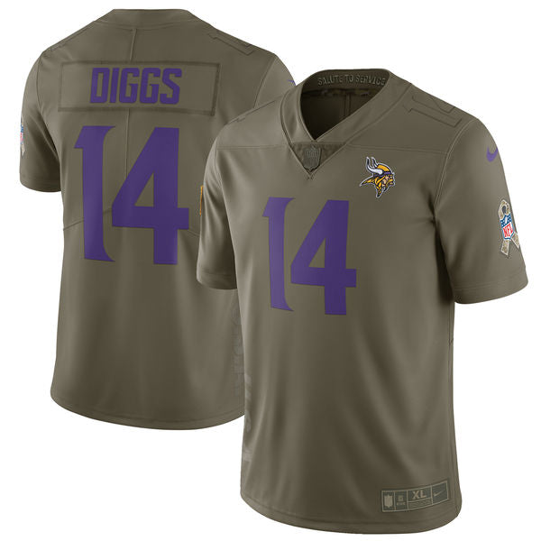 Stefon Diggs Minnesota Vikings olive Salute To Service jersey