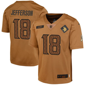 Justin Jefferson Minnesota Vikings brown Salute To Service jersey