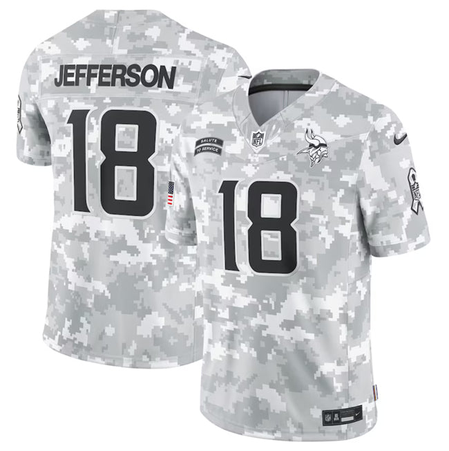 Justin Jefferson Minnesota Vikings camo Salute To Service jersey