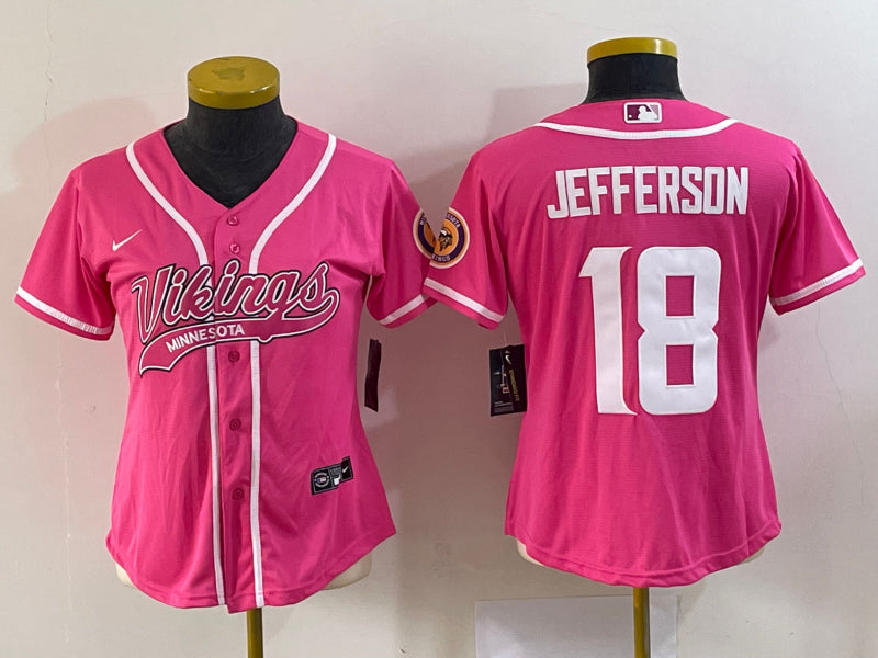 Justin Jefferson Minnesota Vikings pink jersey