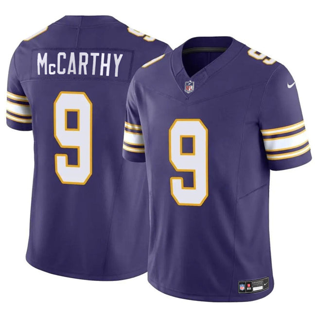 JJ McCarthy Minnesota Vikings purple FUSE jersey