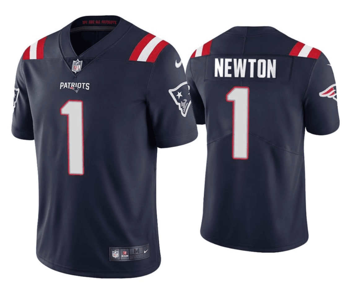 Cam Newton New England Patriots navy jersey