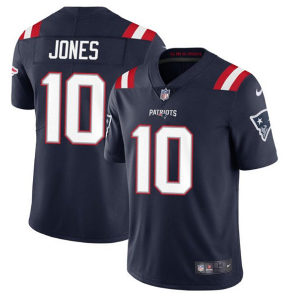 Mac Jones New England Patriots navy jersey