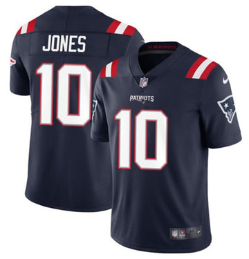Mac Jones New England Patriots navy jersey