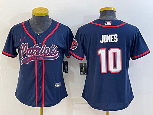 Mac Jones New England Patriots navy jersey