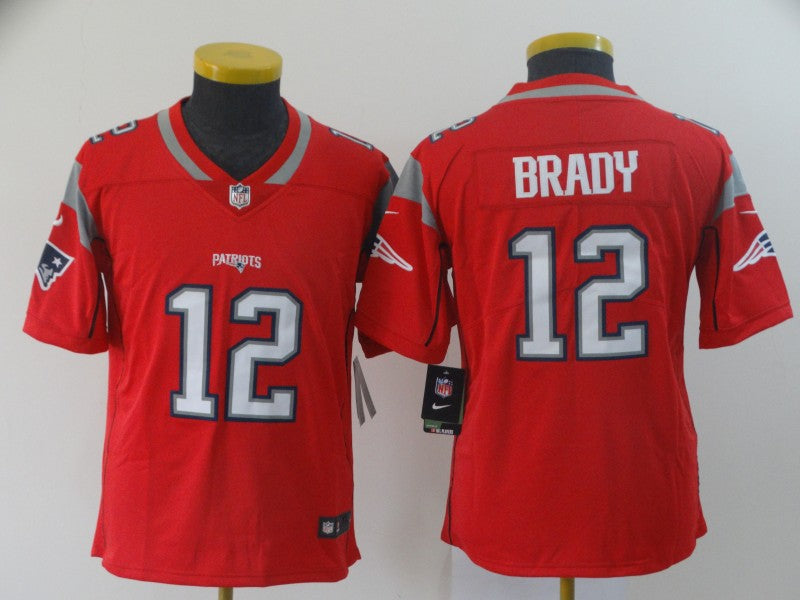 Tom Brady New England Patriots red Inverted Legend jersey